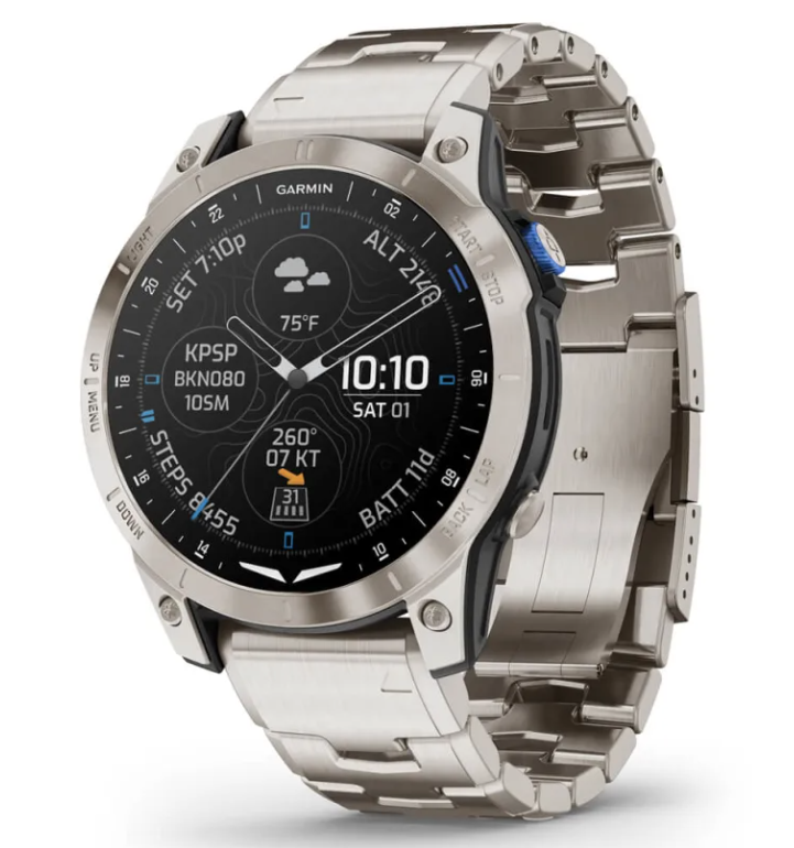 Garmin 47mm D2™ Mach 1, Aviator Smartwatch with Vented Titanium Bracelet