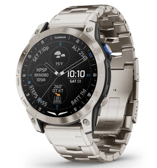Garmin 47mm D2™ Mach 1, Aviator Smartwatch with Vented Titanium Bracelet